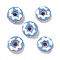 Handmade Porcelain Enamel Beads, Donut, Bright Glazed Porcelain, Deep Sky Blue, 18.5x7.5~10mm, Hole: 2mm