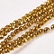 Electroplate Non-magnetic Synthetic Hematite Beads Strands, Faceted, Round, Grade AAAA, Golden Plated, 2mm, Hole: 0.5mm, about 200pcs/strand, 16 inch