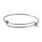Tarnish Resistant Adjustable 316 Surgical Stainless Steel Expandable Bangle Making, Stainless Steel Color, 2-2-3/8 inch(6cm)~2-5/8 inch(6.8cm)