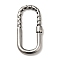 Tibetan Style 304 Stainless Steel Linking Rings, Oval Locking Carabiner Shape, Antique Silver, 25x12.5x3mm, Inner Diameter: 7.5x21mm