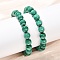 Natural Malachite Beaded Stretch Bracelets, Round, Inner Diameter: 2-3/8~2-3/8 inch(5.9~6cm)
