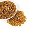 Picasso Baking Paint Glass Seed Beads, Round, Dark Goldenrod, 4~4.5mm, Hole: 1mm, about 4500pcs/pound