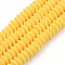 Handmade Polymer Clay Beads Strands, Flat Round, Gold, 8.5~9x3.5mm, Hole: 1.6mm, about 112pcs/strand, 15.75 inch~16.14 inch(40~41cm)