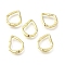 Brass Irregularity Spring Gate Rings, Rack Plating, Lasting Plated, Cadmium Free & Lead Free, Real 18K Gold Plated, 17x14x3.5mm