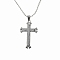 Cross Alloy Pendant Necklaces for Men, Platinum, 21.65~23.62 inch(55~60cm)