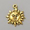 Tibetan Style Zinc Alloy Pendants, Antique Golden, Sun, 23x19x2.7mm, Hole: 1.6mm