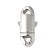 316 Surgical Stainless Steel Bayonet Clasps, Stainless Steel Color, 35.5x16.5x6.5mm, Hole: 5x4.5mm