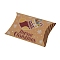 Christmas Theme Cardboard Candy Pillow Boxes, Cartoon Christmas Socking Candy Snack Gift Box, FireBrick, Fold: 7.3x11.9x2.6cm