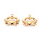 304 Stainless Steel Pendant Rhinestone Settings, Crab, Golden, Fit for 2mm Rhinestone, 15x18x2mm, Hole: 1.8mm