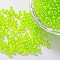 Eco-Friendly Transparent Acrylic Beads, Round, AB Color, Lawn Green, 6mm, Hole: 1.5mm, about 4000pcs/500g