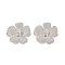 Non-Tarnish Flower 304 Stainless Steel Stud Earrings for Women, Stainless Steel Color, 28x29mm