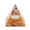 Orgonite Pyramid Resin Energy Generators, Reiki Natural Amethyst Chips Inside Tree for Home Office Desk Decoration, 50mm