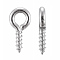 Iron Screw Eye Pin Peg Bails, For Half Drilled Beads, Platinum, 8x4x1mm, Hole: 2mm