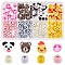 DIY Beads Jewelry Making Finding Kit, Including Polymer Clay & Opaque Acrylic Beads, Bear & Panda & Chicken & Pig & Column, Mixed Color, 5~11x6.5~13x3~6.5mm, Hole: 1.5~2mm, 240Pcs/box
