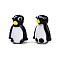 Handmade Lampwork Beads, Penguin, Black, 22.5x16~17.5x13~14mm, Hole: 1.6~1.8mm
