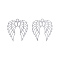 Non-Tarnish 201 Stainless Steel Pendants, Etched Metal Embellishments, Wing, Stainless Steel Color, 40x33x0.3mm, Hole: 3mm