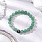 Natural Green Aventurine Stretch Bracelets, Cross, with 304 Stainless Steel European Beads, Inner Diameter: 2-1/4 inch(5.8cm)