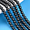 Baking Painted Pearlized Glass Pearl Bead Strands, Round, Black, 4mm, Hole: 0.6mm, about 103~104pcs/strand, 15.75~15.94 inch(40~40.5cm)