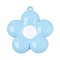 Spray Painted Alloy and Enamel Big Pendants, Flower, Cadmium Free & Nickel Free & Lead Free, Light Sky Blue, 58x54x6mm, Hole: 3mm