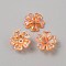 Plating Acrylic Beads, AB Color Plated, with Flower, Dark Orange, 16x6mm, Hole: 1.5mm