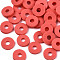 Handmade Polymer Clay Beads, for DIY Jewelry Crafts Supplies, Disc/Flat Round, Heishi Beads, Red, 6x1mm, Hole: 2mm, about 1175pcs/50g