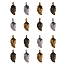 Tibetan Style Alloy Charms, Leaf, Cadmium Free & Lead Free, Mixed Color, 14x7x2.5mm, Hole: 1.5mm, 3 colors, 10pcs/color, 30pcs/box