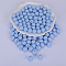 Round Silicone Focal Beads, Light Sky Blue, 15mm, Hole: 2mm