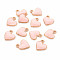 Alloy Enamel Charms, Heart, Golden, Pink, Golden, 12x11x1.5mm, Hole: 1.5mm