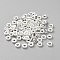 1200Pcs CCB Plastic Beads, Flat Round, Silver, 6x2mm, Hole: 2mm, 1200pcs/set