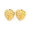 Heart 304 Stainless Steel Ear Studs, Stud Earrings for Women, Golden, 18x18mm