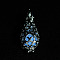 Luminous Stone Pendants, Brass Hollow Teardrop Charms, with Jump Ring, Lime, 29.5x12x11.5mm, Hole: 6mm