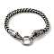 316 Surgical Stainless Steel Wheat Chain Viking Raven Skull Bracelets, Antique Silver, 8-3/4 inch(22.2cm)