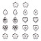 18Pcs 9 Styles 304 Stainless Steel European Bead Rhinestone Settings, Stainless Steel Color, Mixed Shapes, 10x10~10.5x7.5~8mm, Hole: 4.5mm, 2pcs/style