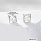 Exquisite minimalist style 925 silver square pearl earrings for women.