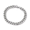 Tarnish Resistant 201 Stainless Steel Curb Chain Bracelet with 304 Stainless Steel Clasps for Men Women, Stainless Steel Color, 8-1/8 inch(20.7cm), Link: 11x9x2.5mm