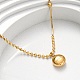 Женские ожерелья из круглой плоской цепочки с подвеской в виде слова «счастливый» из нержавеющей стали 304 NJEW-K255-45G-2
