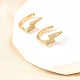 Латунные серьги-манжеты из прозрачного кубического циркония EJEW-F370-22G-1