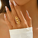 Многослойный полый дизайн латунные микропаве кубические цирконии регулируемые кольца для женщин ZN1702-4
