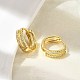 Латунные серьги-кольца из прозрачного кубического циркония EJEW-D311-108G-3