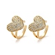 Латунные серьги-манжеты из прозрачного кубического циркония EJEW-Q045-06G-2
