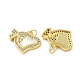 Подвески из латуни с микро-паве ко Дню святого Валентина KK-B083-41B-G-2