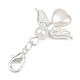 Пластиковый жемчужный ангел-подвеска в форме сердца HJEW-JM03579-04-4