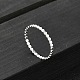 925 плоские серебряные кольца с бусинами для женщин RJEW-NH0002-01B-S-1