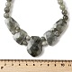Натуральный лабрадорит ограненный нагрудник градуированные бусины ожерелья для женщин NJEW-B128-01P-5