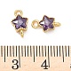 Латунные подвески-звездочки с инкрустацией из кубического циркония&nbsp;KK-P348-08G-4