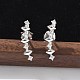 925 серьги-гвоздики из стерлингового серебра с прозрачным кубическим цирконием EJEW-Q032-01G-P-1