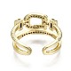 Латунные кольца из манжеты с прозрачным цирконием RJEW-S044-080-NF-4