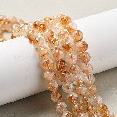 Природный цитрин бисер нитей, круглые, 7.8~8 мм, отверстие : 0.8~0.9 мм, около 52 шт / нитка, 15.75'' (40 см)