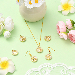 6 шт. подвески из золотистой латуни с микропаве из кубических цирконий&nbsp;KK-BBC0021-46