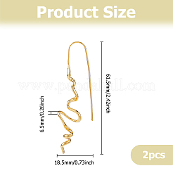 1 пара латунных сережек-подвесок&nbsp;EJEW-HS0001-29G